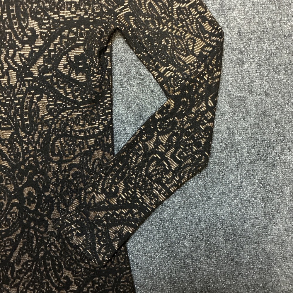 Chelsea Violet Midi Form Fitting Paisley Black Dress Women's Size Medium - Picture 9 of 10